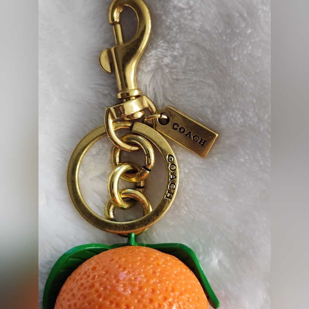 Luxury Orange Fruit Keychain Accessory Designer Inspired Bag Charm - Picture 2 of 12